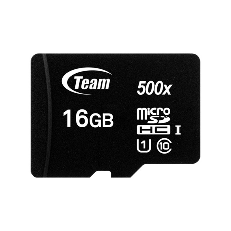 Thẻ nhớ micro SDHC Team 16GB upto 80MB/s 500x class 10 U1 kèm Adapter (Đen)