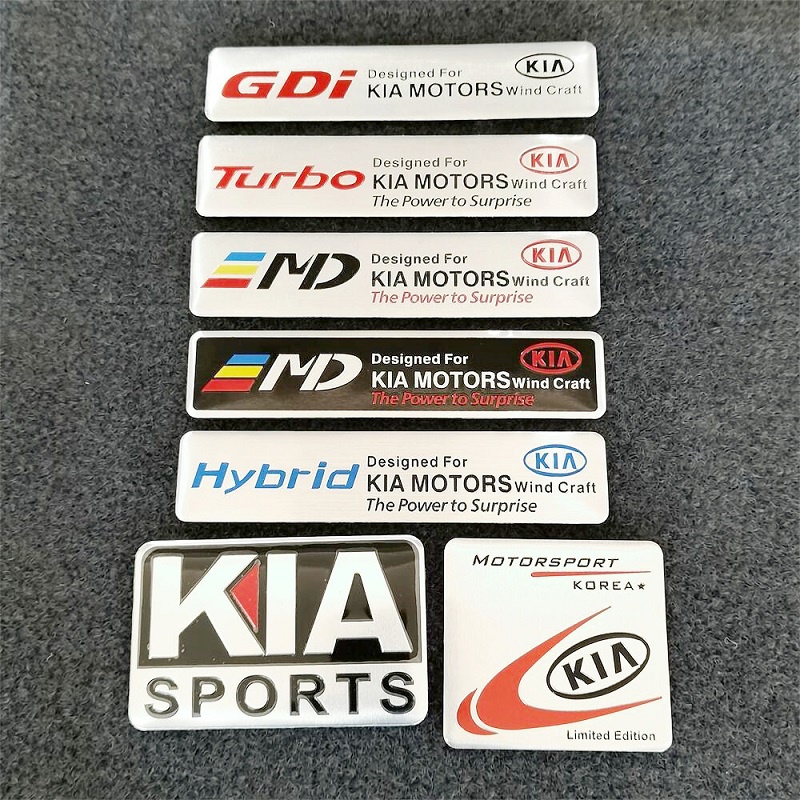 Nhãn Dán Kim Loại 3D Trang Trí Thân Xe Hơi Thể Thao KIA