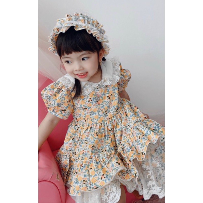 Váy lolita cho bé gái sơ sinh, 0,1,2,3,4,5,6,7,8 tuổi Babystore88, Đầm công chúa bé gái hàng thiết kế V11