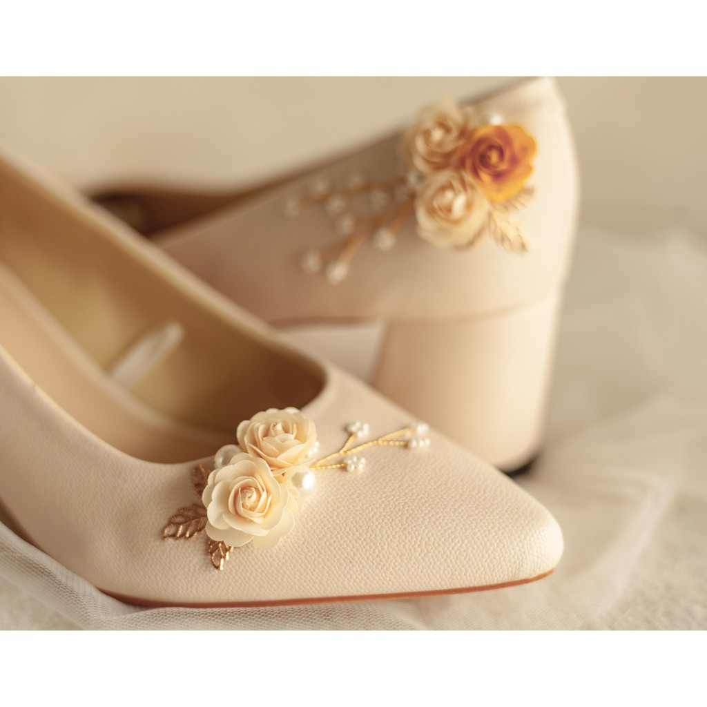 GIÀY CƯỚI - GIÀY CÔ DÂU BEJO H79 THUYỀN HOA VÀNG - WEDDING SHOES