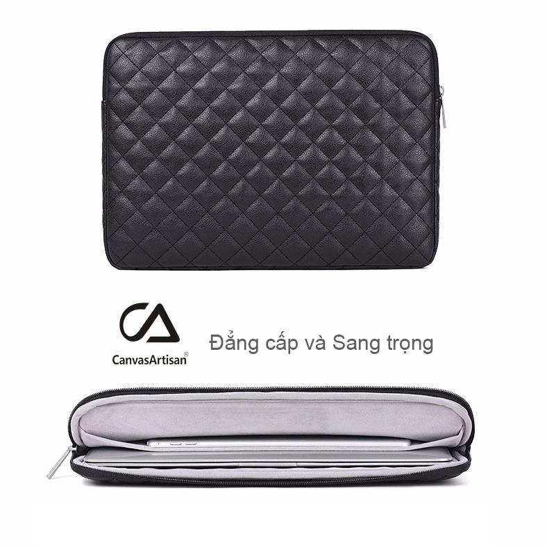 Túi chống sốc Laptop Macbook CanvasArtisan caro da sang chảnh (Chính hãng)