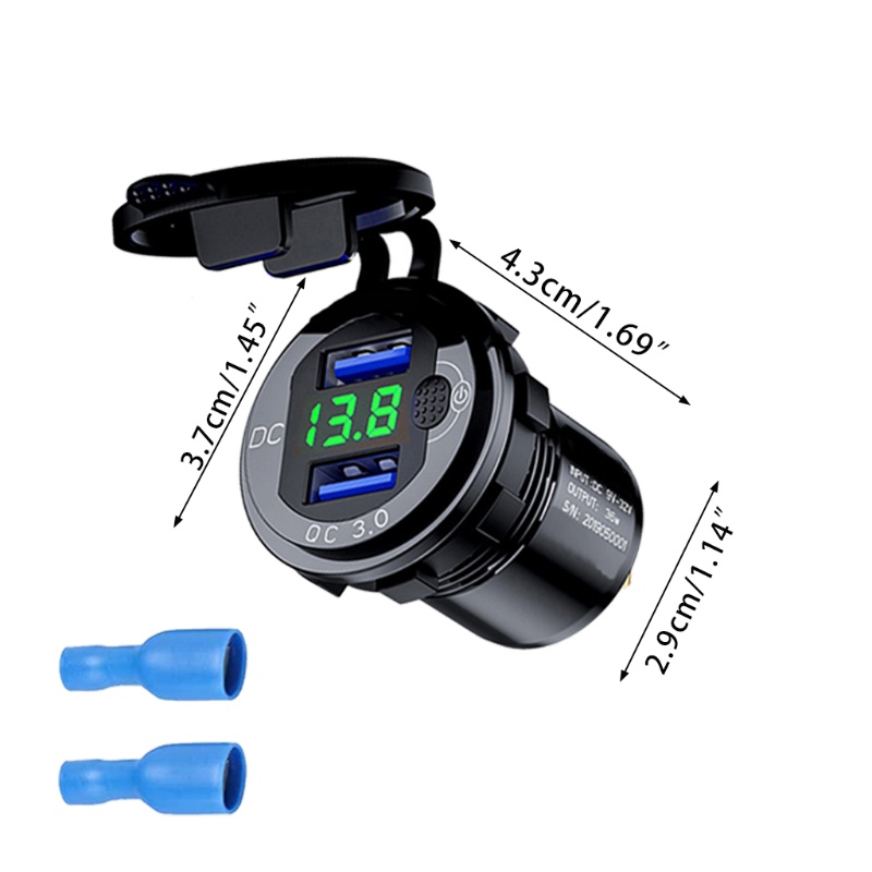 Ổ Cắm Sạc Điện Thoại Cổng USB QC3.0 12-24V Cho Xe Hơi / Tàu Thuyền