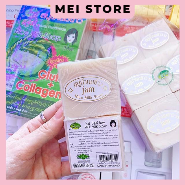 Lốc Xà Bông cám gạo thái lan Jam Rice Milk Soap x1 lốc (12 cục)