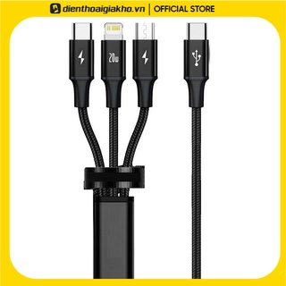 Cáp sạc nhanh pd20w baseus rapid kết nối type-c to iphone/type-c/micro dây dù siêu bền dài 120cm cho smartphone