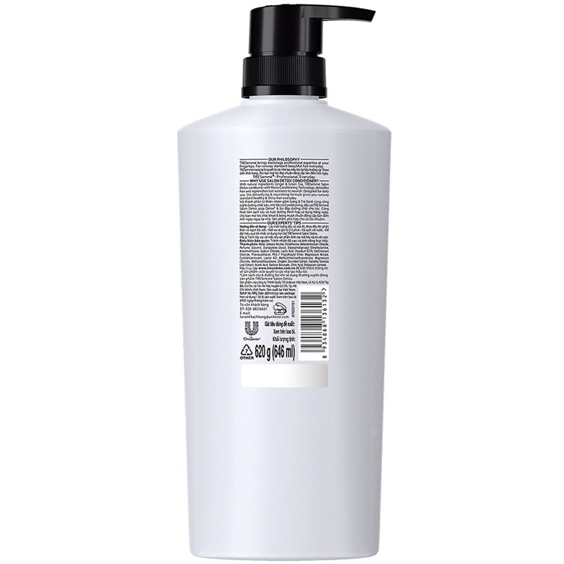 Dầu Xả TRESemmé Salon Detox Conditioner Gừng và Trà Xanh Giúp Tóc Chắc Khoẻ 620g