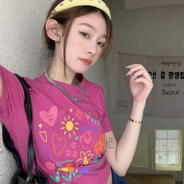 Áo thun croptop COZOKC ngắn tay ôm dáng thời trang cho nữ