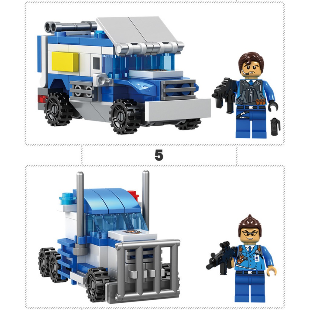 [780 CHI TIẾT-HÀNG CHUẨN] BỘ ĐỒ CHƠI XẾP HÌNH LEGO CẢNH SÁT,Lắp Ghép OTO, ROBOT, Lắp Ráp Xe Swat, Trực Thăng, Máy Bay