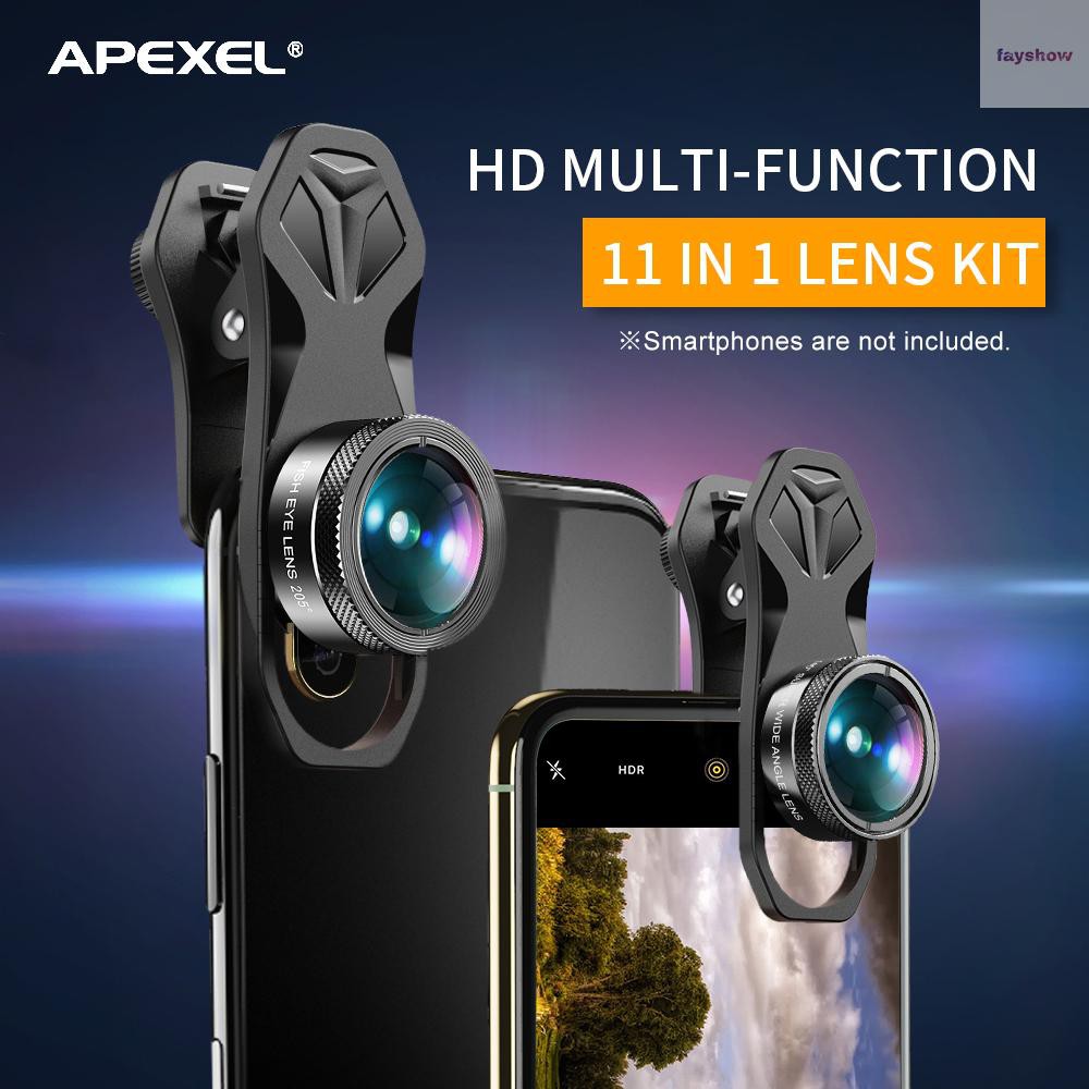 Bộ Ống Kính Máy Ảnh Apexel Apl-dg11 11 Trong 1 Micro 140 Góc Rộng 205 Xs Xr 1132 Cho Điện Thoại Iphone