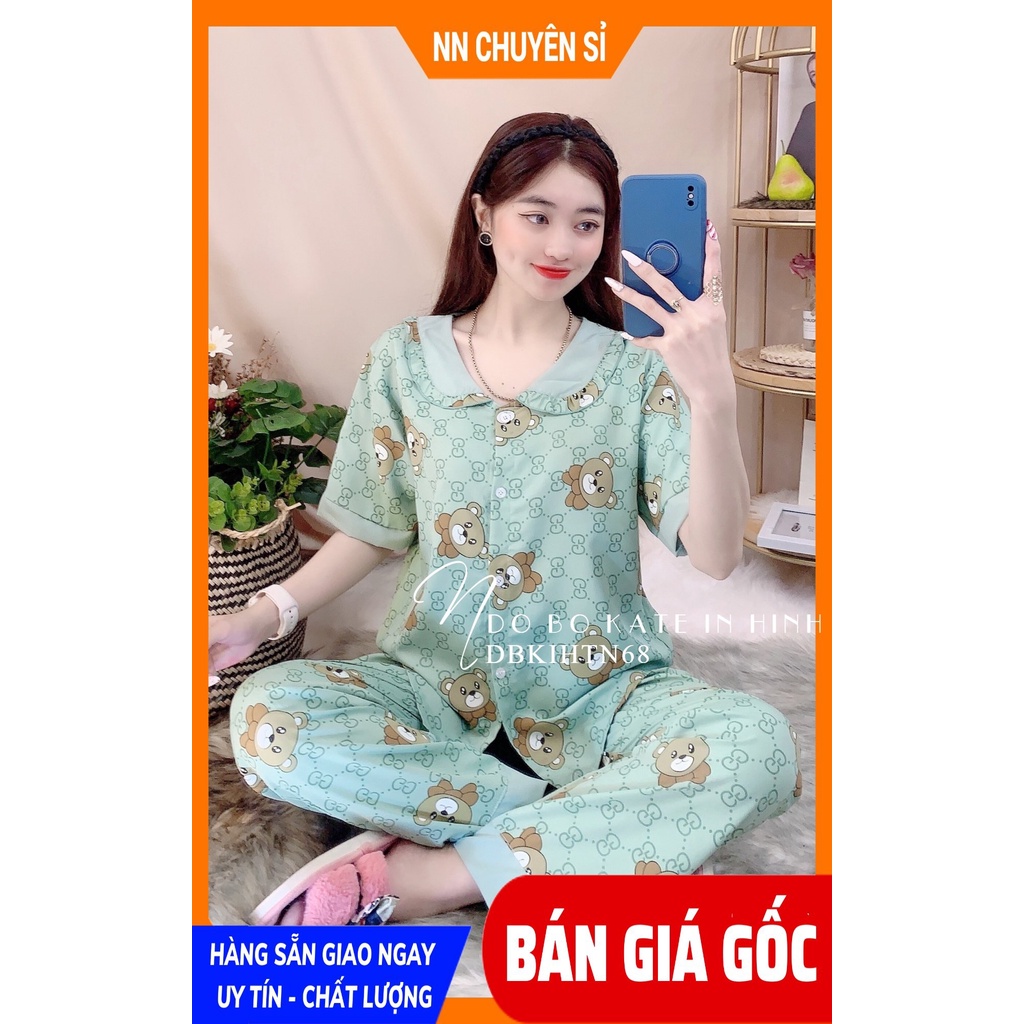 Đồ bộ nữ mặc nhà chất kate mềm mịn in họa tiết dễ thương DBKIHTN68