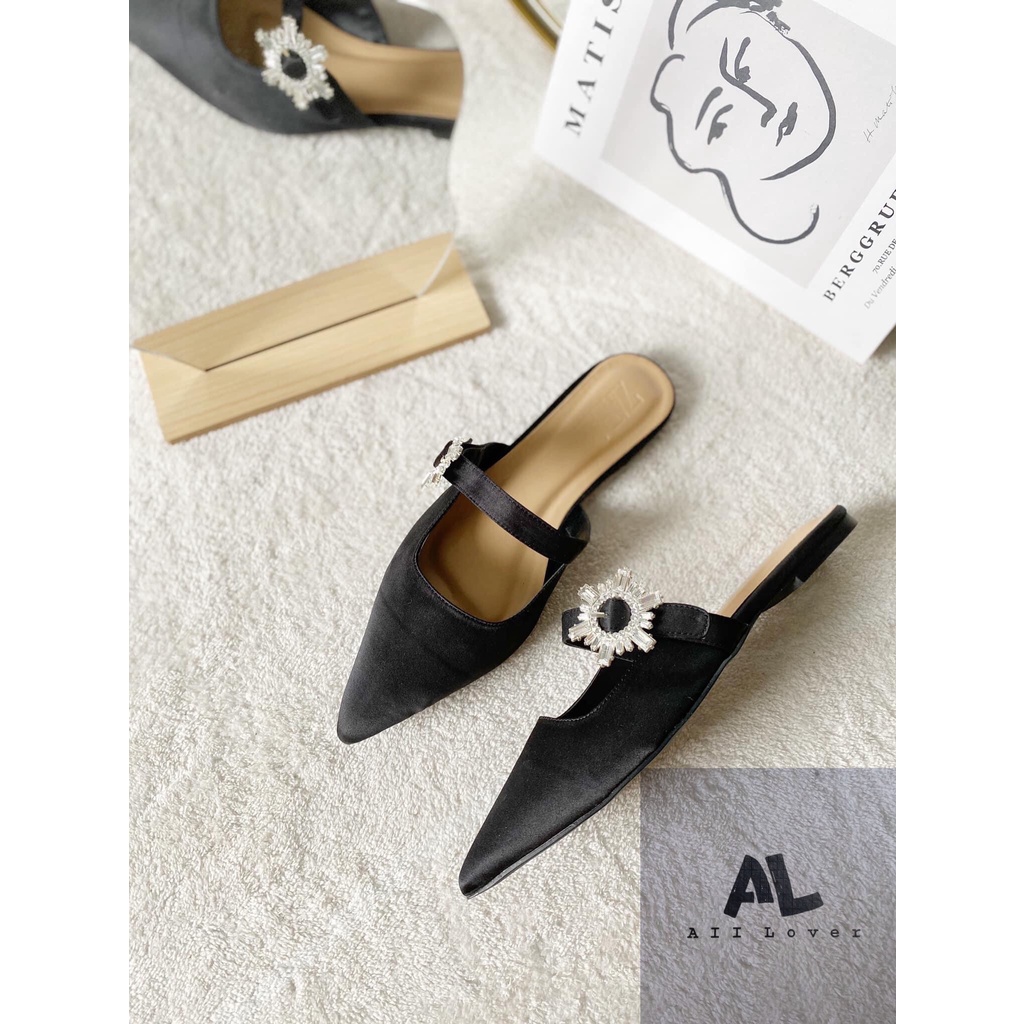 SỤC NỮ ALI LOVER - DÉP NỮ MŨI NHỌN TAG ĐÁ - DÉP NỮ THỜI TRANG ĐẾ BỆT - SỤC MULES NỮ - AD201283
