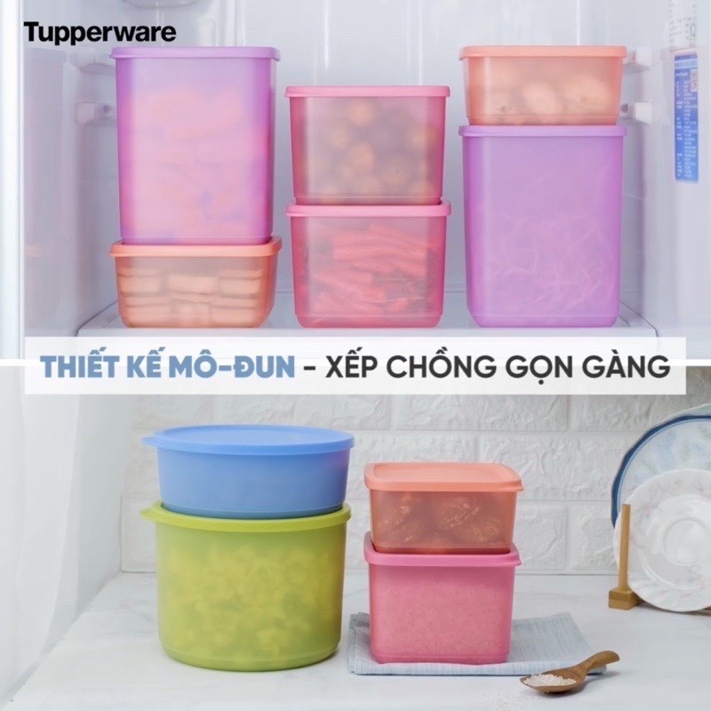 Bộ hộp bảo quản thực phẩm Tupperware Magic Set (8 hộp) - Bảo hành trọn đời - Nhựa nguyên sinh, an toàn cho sức khỏe