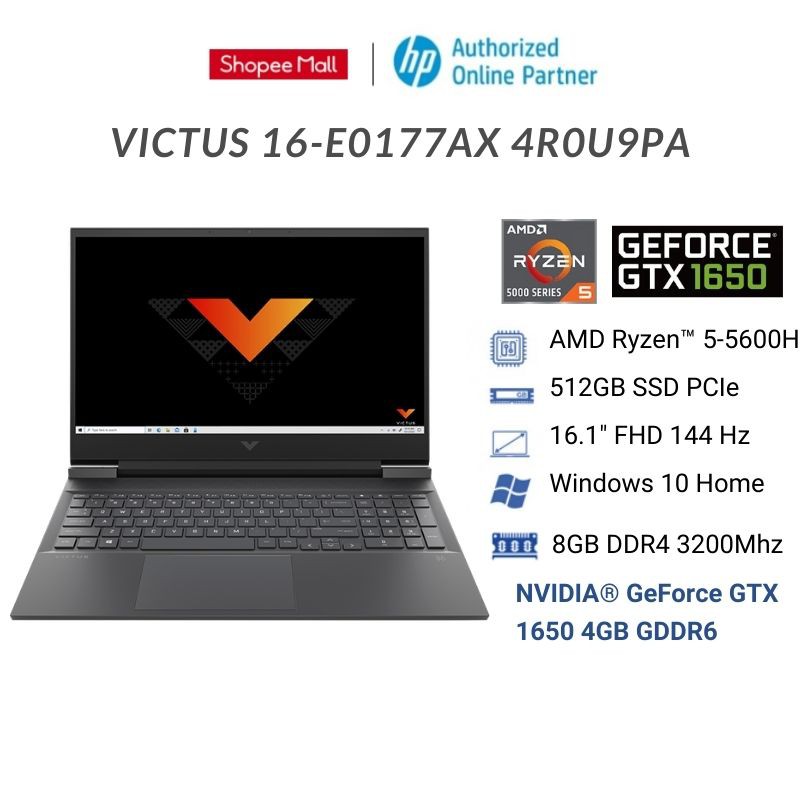 [Mã ELHP15 giảm 10% đơn 15TR] Laptop HP VICTUS 16-e0175AX (Ryzen™ 5-5600H | RTX 3050 4GB | 16.1 inch FHD)