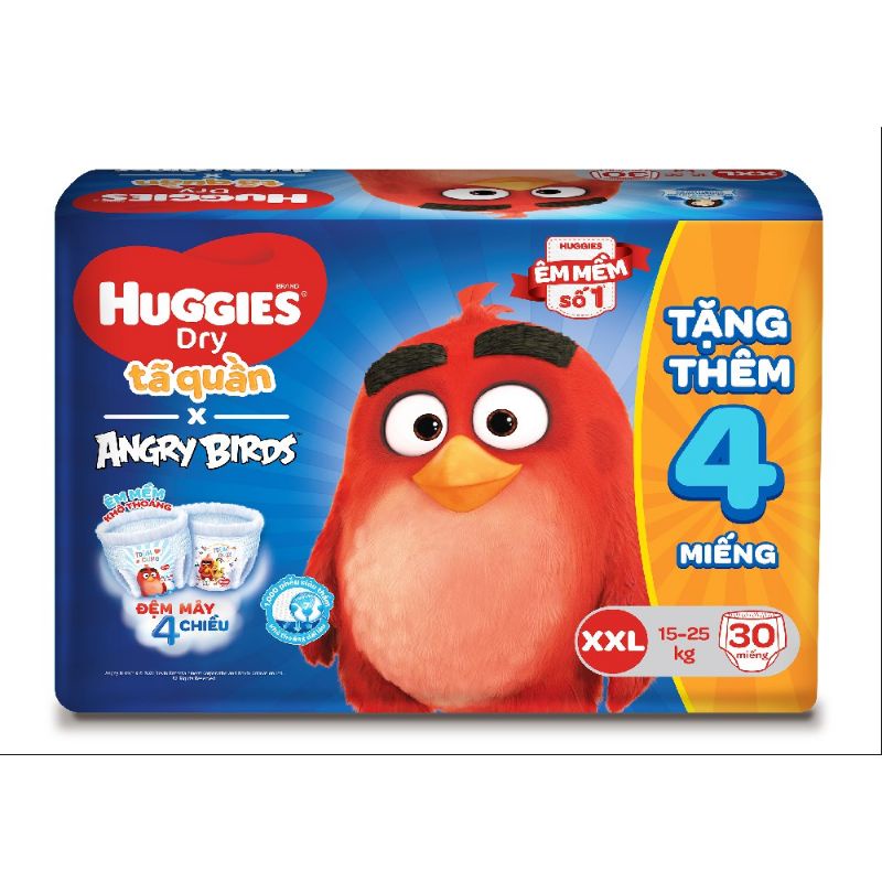 Tã quần Huggies Dry XL34/M42/L38/XXL30 quà tặng mẫu mới