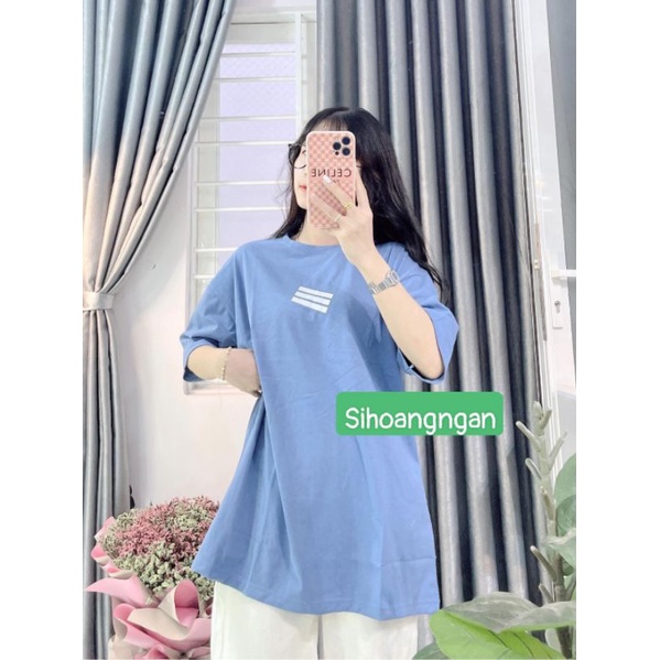 Áo Thun Tay Lỡ Unisex In 3 Vạch Giữa, Áo Phông Form Rộng Nam Nữ Hottrend(Kèm Ảnh Thật)