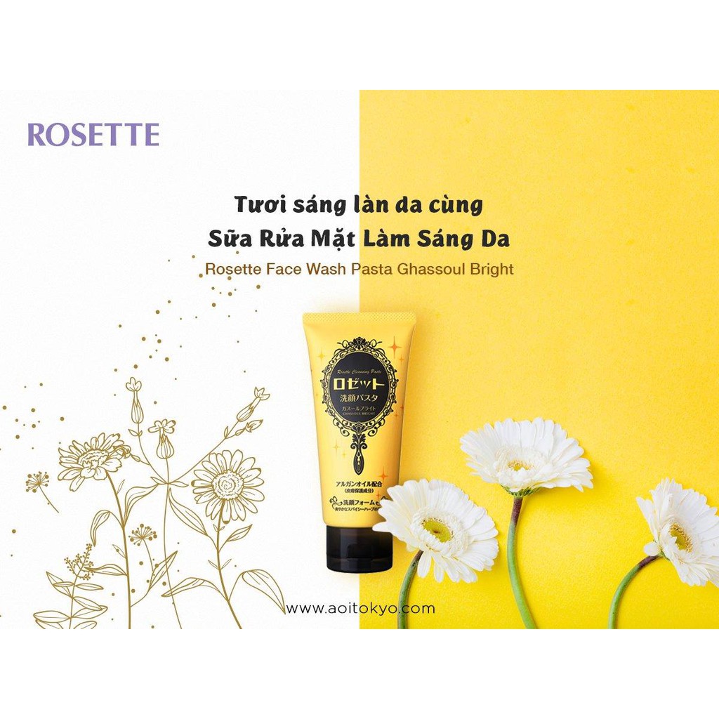 [MINISIZE] Sữa Rửa Mặt Làm Sáng Da Rosette Face Wash Pasta Ghassoul Bright 25g