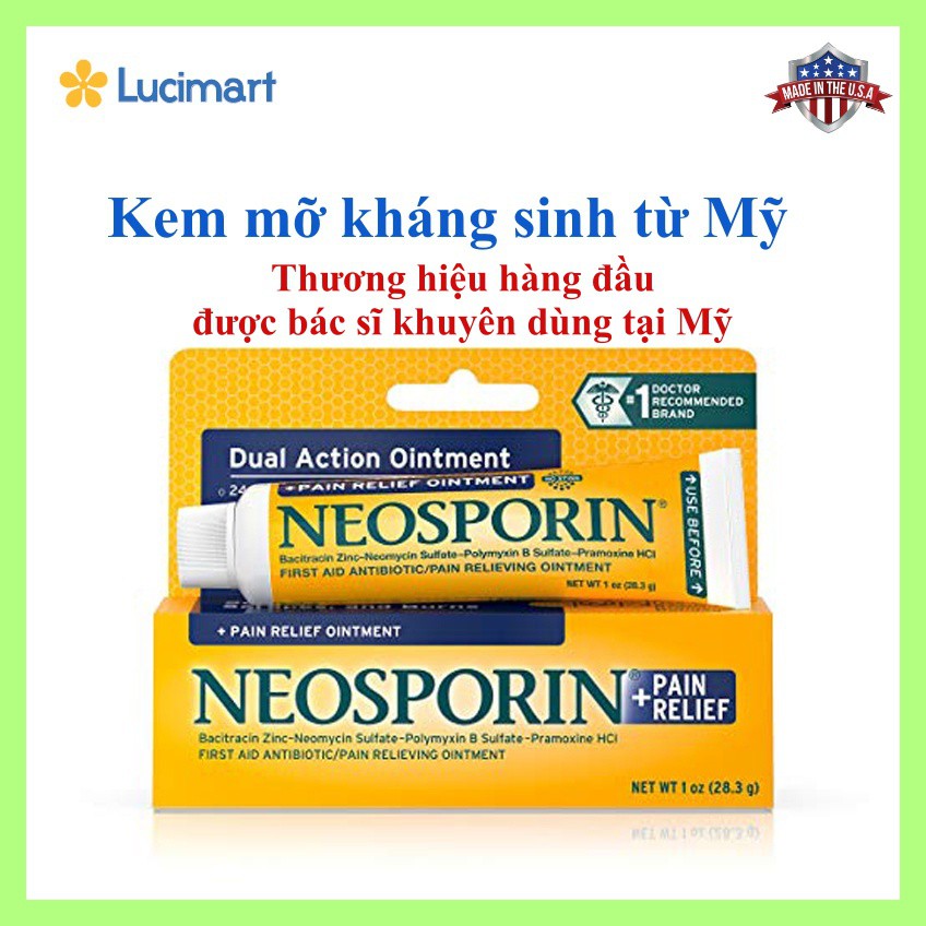 Kem mỡ kháng sinh NEOSPORIN® First Aid Maximum Strength Ointment