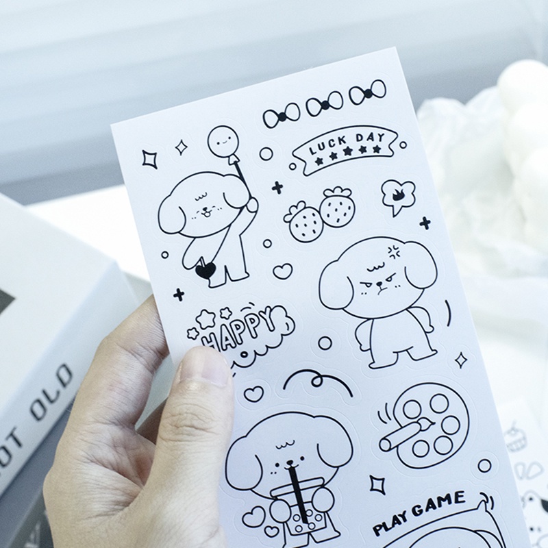 Bộ 2 Tấm Sticker Dán Trang Trí Hình Động Vật Dễ Thương