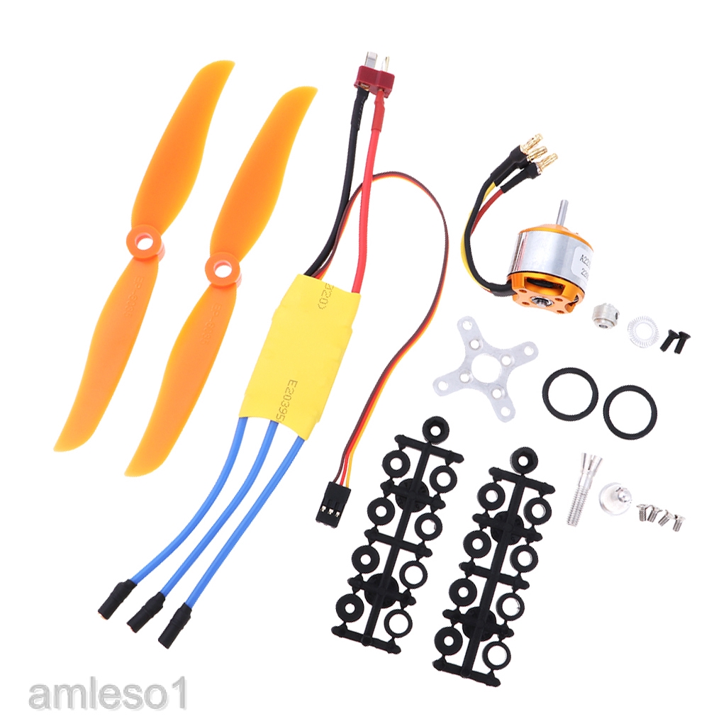 Động cơ không chổi than RC 2200KV 2212-6+30A ESC + Cánh quạt cho máy bay điều khiển