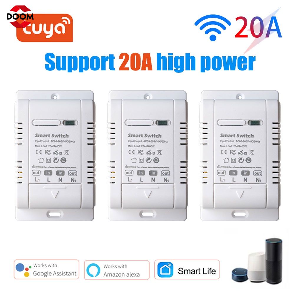 TUYA Thông Minh WiF Hỗ Trợ Bluetooth Kết Nối Trực Tiếp Điện Thoại Thoại Điều Khiển Từ Xa Sửa Đổi Công Suất Cao 20A Vượt Qua-thông Qua Với Đo Sáng