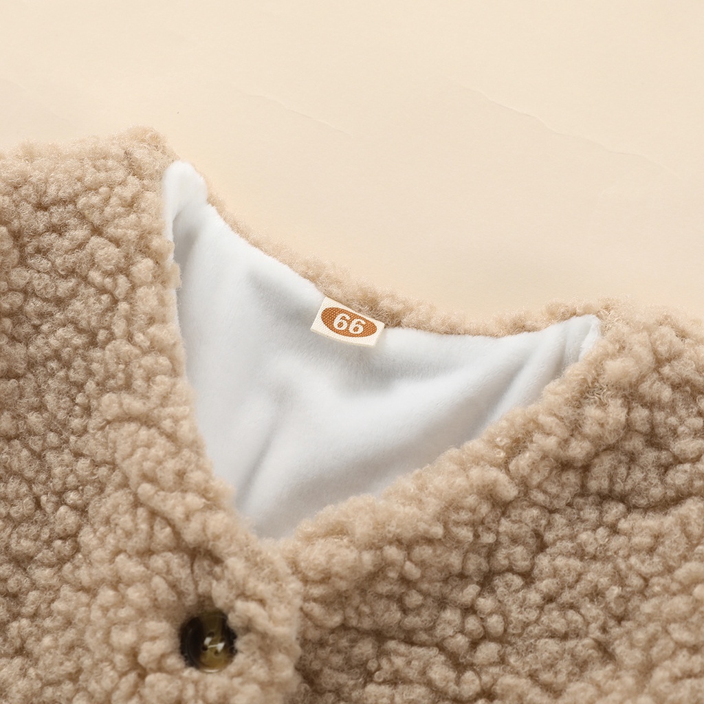 Áo Khoác Không Tay Bằng Nhung Lông Cừu Thời Trang Mùa Đông Dành Cho Trẻ Nhỏ 3-36 Tháng