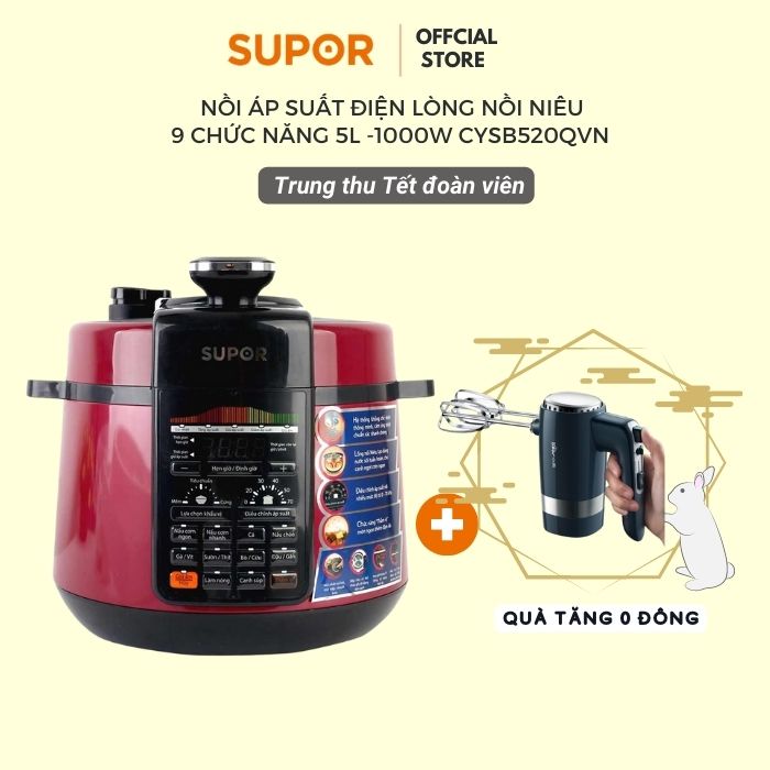 NỒI ÁP SUẤT ĐIỆN LÒNG NIÊU 10 CHỨC NĂNG 5L CYSB520QVN-100 bảo hành 12 tháng chính hãng