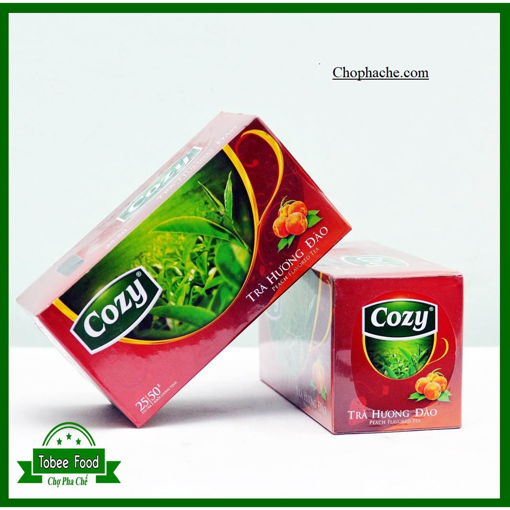 Trà Đào Cozy Túi Lọc ( 25 túi lọc / 50 gram ) - Hương Vị Đậm Đà - Dễ Dàng Pha Chế