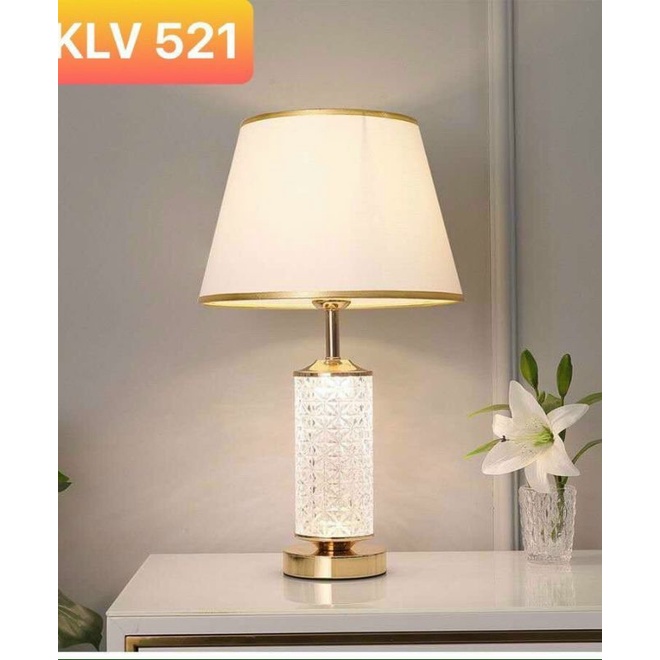 Đèn bàn cao cấp, 2 ánh sáng từ thân đèn và từ chao, đèn ngủ, đèn decor,  tặng kèm bóng led, BH 12T