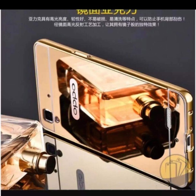 Ốp lưng tráng gương viền kim loại dành cho Oppo R7S
