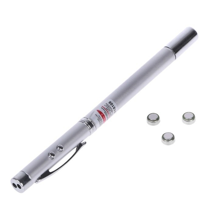 Bút Chỉ Laser Trình Chiếu Vỏ Kim Loại Mạ Các Màu 4 chức năng trong 1