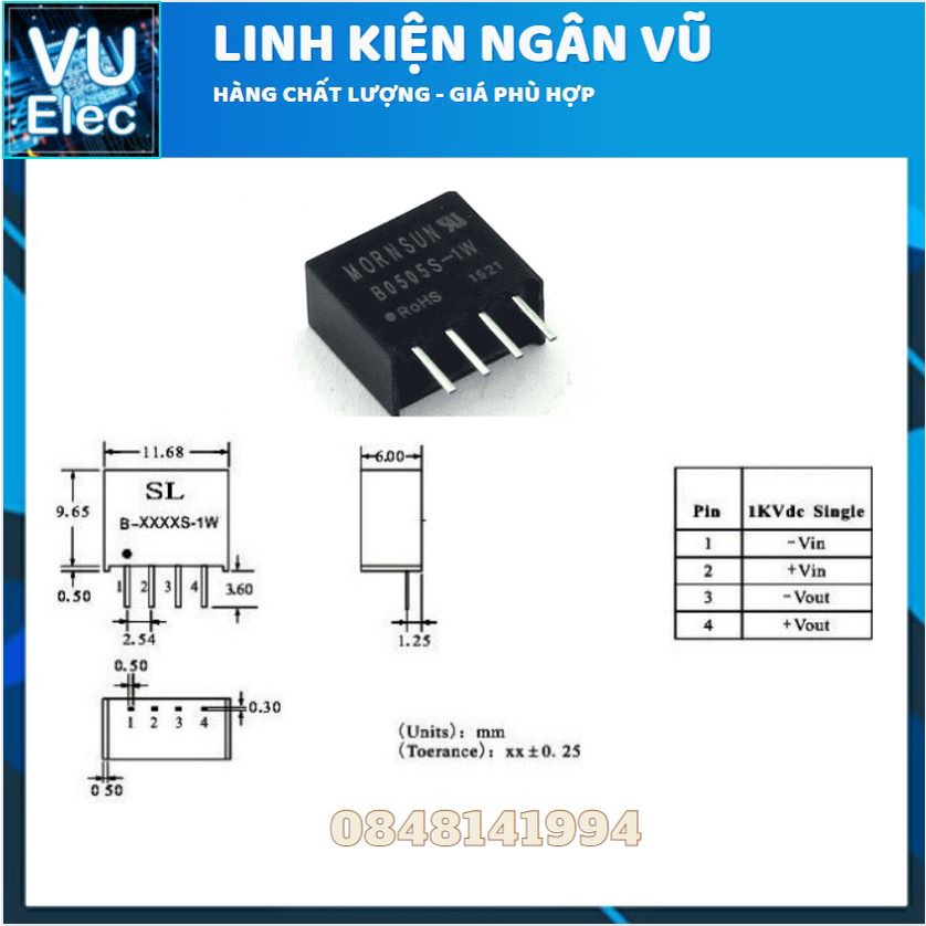 IC cách ly nguồn cho mạch bluetooth B0505S chính hãng