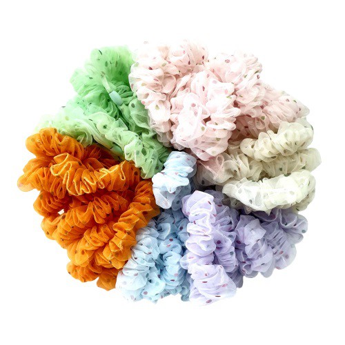 Scrunchies Buộc Tóc Họa Tiết Chấm Bi | XCOT290