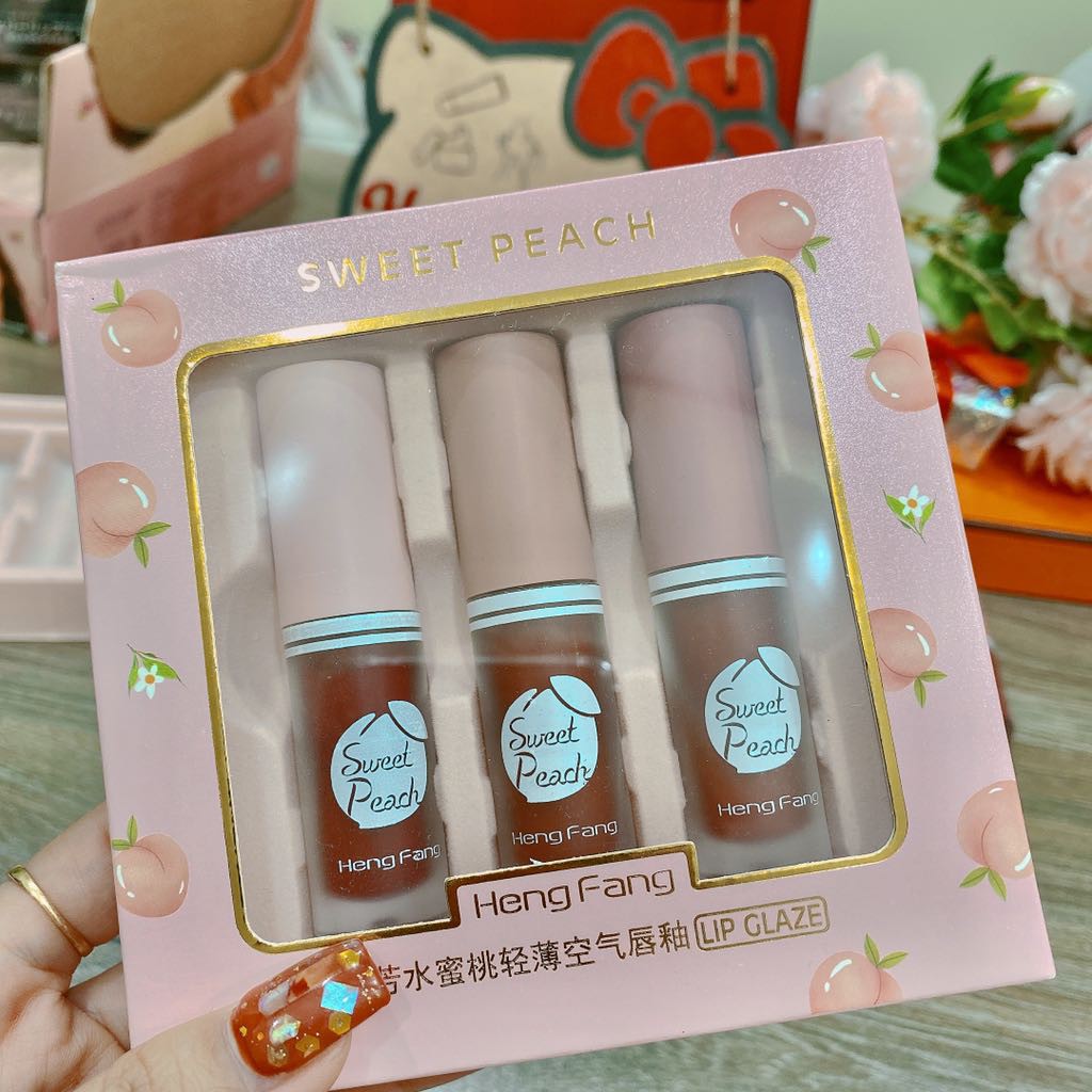 Hộp 3 son kem Hengfang trái đào Q1 | BigBuy360 - bigbuy360.vn