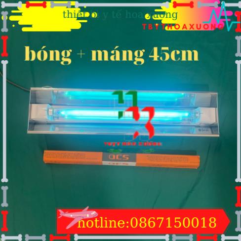 [Com Bo Máng + Bóng UV 45cm ] Đèn Cực Tím Diệt Khuẩn Không Khí - Inox