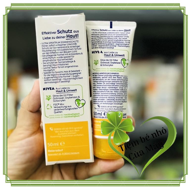 Kem chống nắng Nivea Kids dành cho trẻ em (dùng cho mặt) 50ml hàng Đức đủ Bill | BigBuy360 - bigbuy360.vn