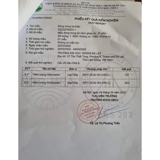 ĐÔNG TRÙNG HẠ THẢO SẤY THĂNG HOA