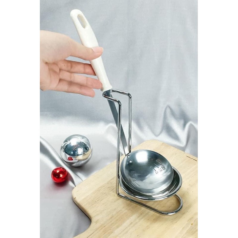 Muôi canh inox có chia vạch Hàng Nhật Chính Hãng