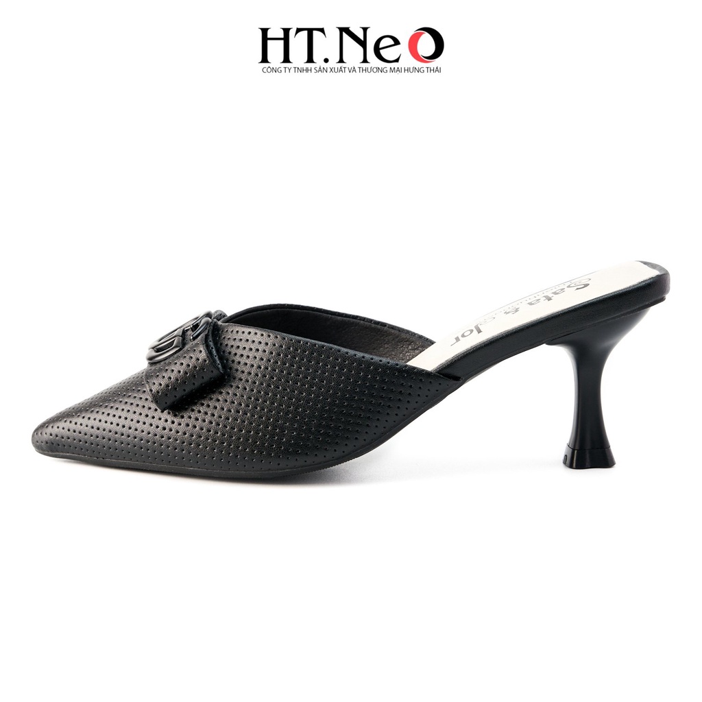 Sandal nữ HT.NEO Thiết kế sang chảnh cực tôn dáng quai da khuy đính chữ GG bắt mắt SDN143