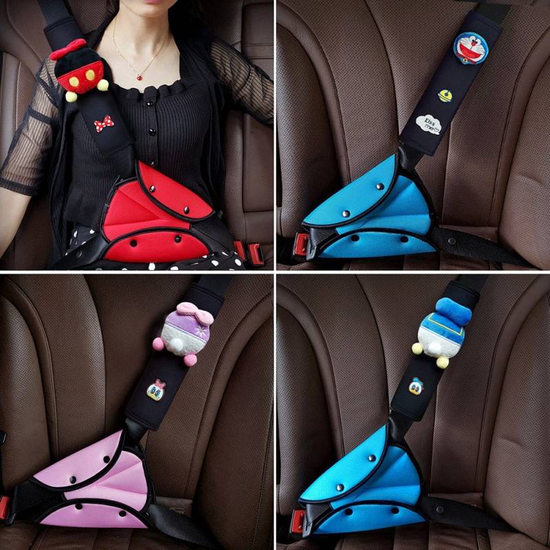 Car Seat Belt Adjustment Cartoon Cute Children Anti-Strangulation Neck Shoulder Sleeve Holder Seat Limit Auxiliary Strap Y3b6