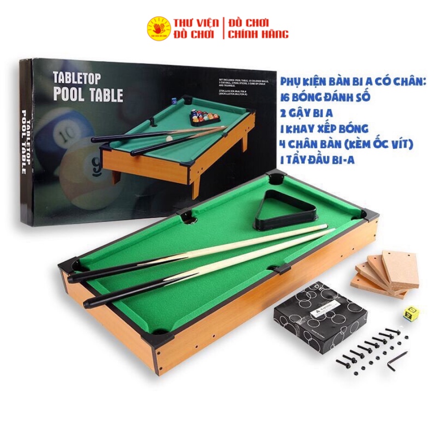 (Hàng sẵn) Đồ chơi bàn Bida mini gỗ Table Pool - Size lớn 69*37*17cm / nhỏ 52*31*9cm