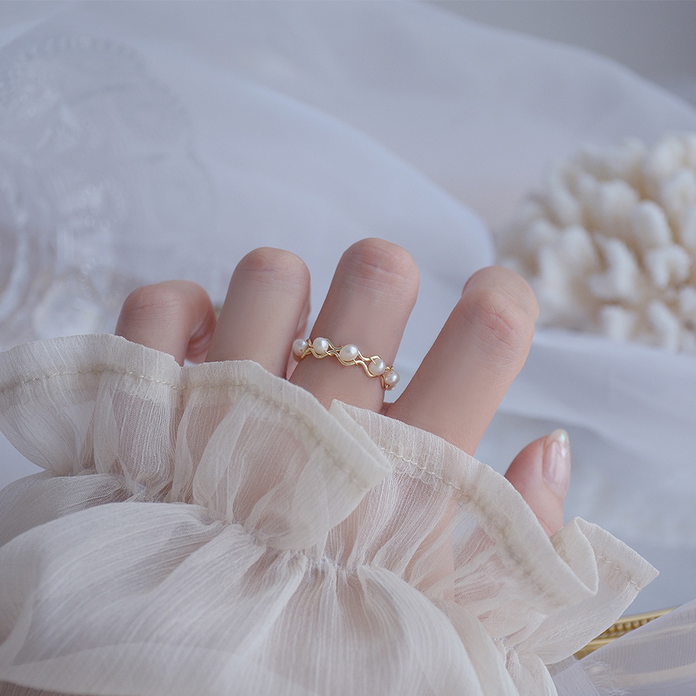 Nhẫn Hở 14k Đính Ngọc Trai Thời Trang Thanh Lịch Cho Nữ