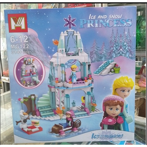 Lắp ghép xếp hình lego MG122 lâu đài công chúa Princess Elsa 314 chi tiết món quà tuyệt vời dành cho gái yêu