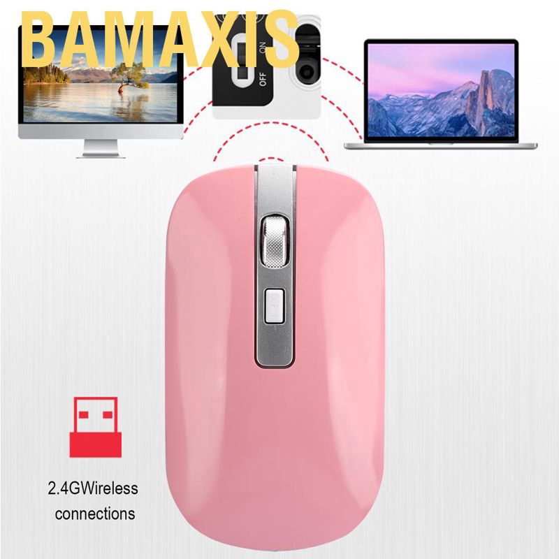 Bamaxis 2.4G ergonomic wireless mouse 1600 DPI high resolution USB charging computer accessories for desk