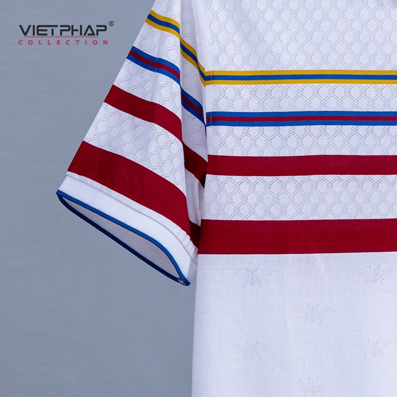 Áo Thun Dệt Cao Cấp VIỆT PHÁP /Form Luxury - Chất liệu cotton co dãn và thấm hút mồ hôi tốt 17042