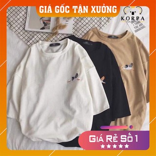 Áo Thun Form Rộng Unisex Nam Nữ - Kiểu áo phông nữ tay lỡ Ulzzang Con cò