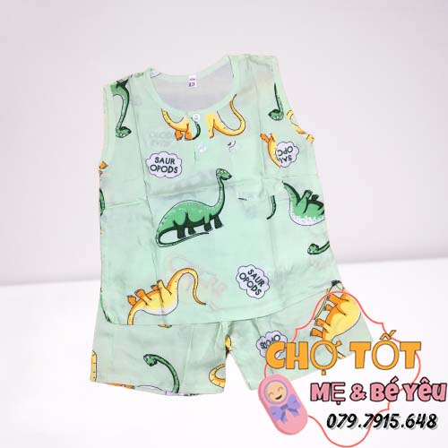 Bộ Tone Sát Nách Bé Trai, Bộ Mặc Mát Vải Lanh (hàng loại 1 ít rút, bền đẹp)