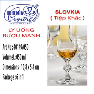Bộ 6 ly pha lê rượu mạnh 050ml Tiệp Khắc
