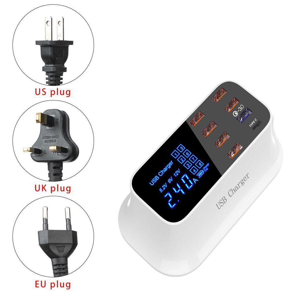 BTLIMER Củ Sạc Nhanh Với 8 Cổng USB Có Màn Hình LED Hiển Thị