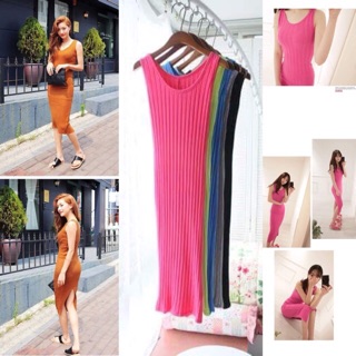 Đầm ôm xẻ tà hàng nhập - hình thật 100%