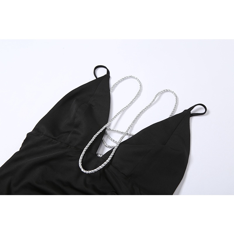 DUNEA Đầm cổ chữ V khoét sâu hở lưng gợi cảm cho nữ