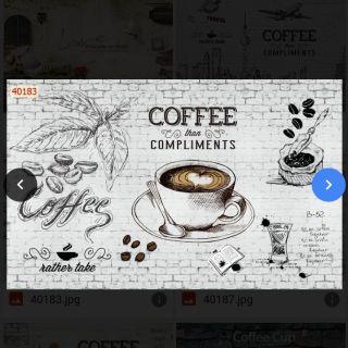 Tranh dán tường 3D dán trang trí quán cafe( nhận in theo kích thước)